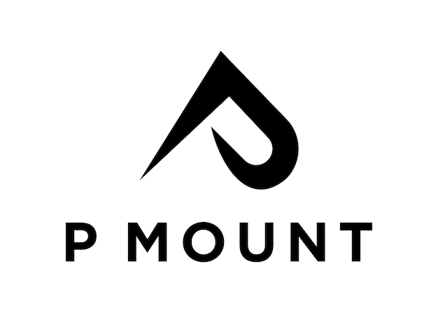 p mount дизайн логотипа векторная иллюстрация