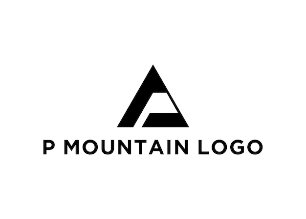 p mountain logo design vector illustration