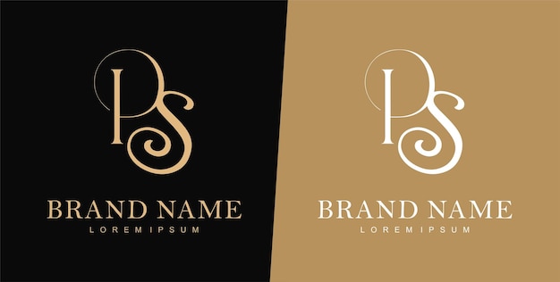 Premium Vector  P and s letter logo design template wedding logo  typography logo