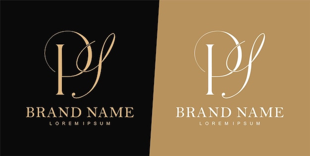 Vector p and s letter logo design template wedding logo typography logo