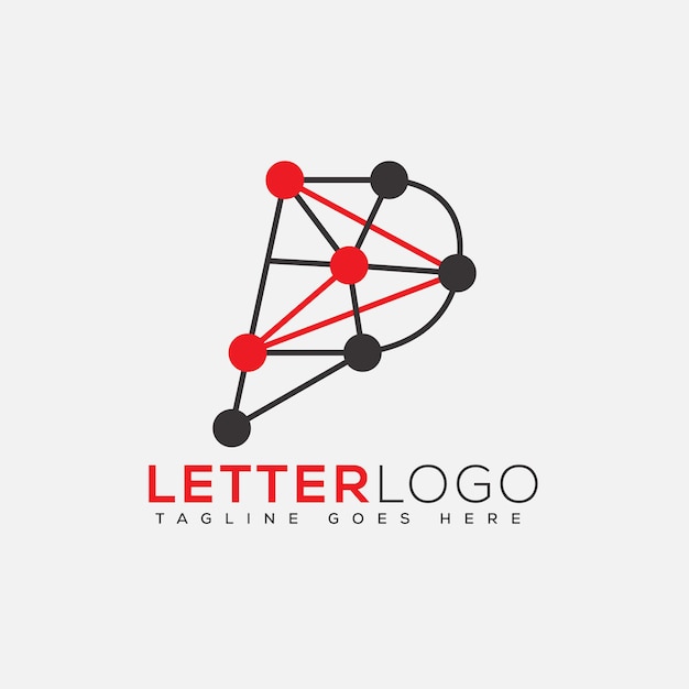 P Tech Logo Design Template Vector Graphic Branding Element