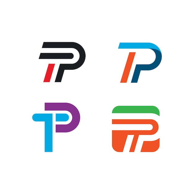 P or TP letter icon illustration vector concept design