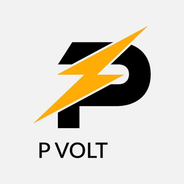 P volt Abstract P letter modern initial Tech logo design