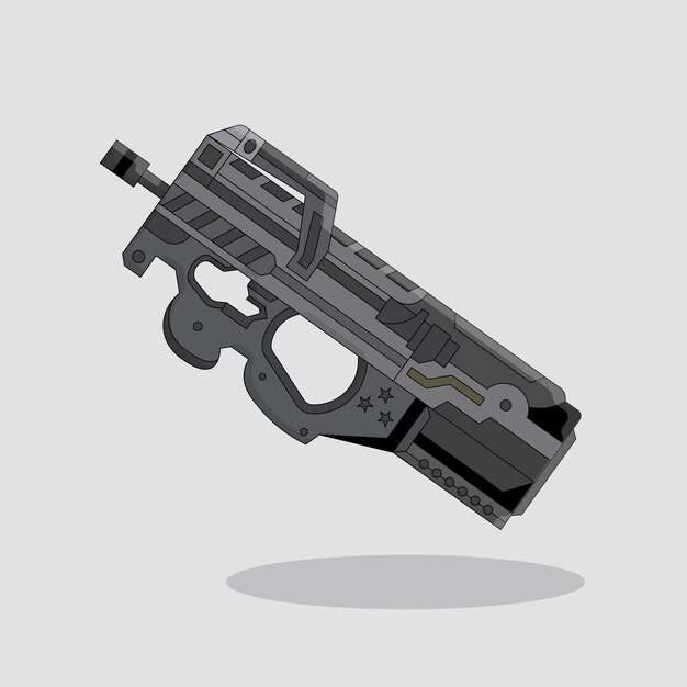 p90 pistool vector illustratie ontwerp