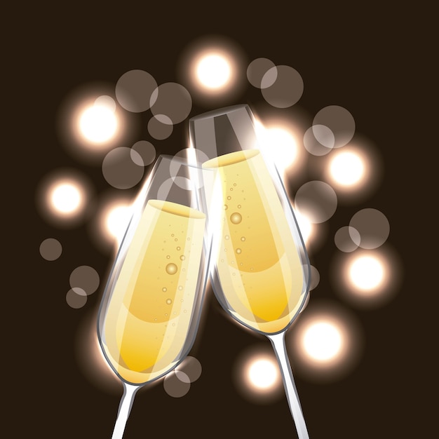 Paar champagne glazen cheers drinken feest
