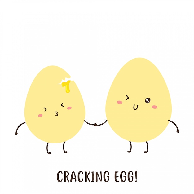Paar schattig gelukkig kraken eieren vector ontwerp