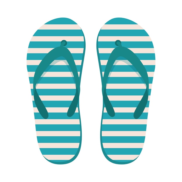 Paar strandslippers Zomerslippers Platte vectorillustratie