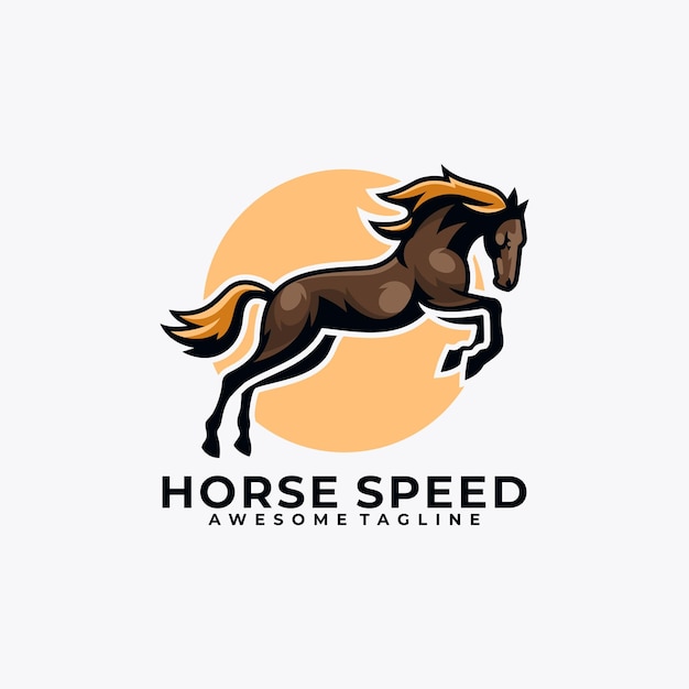 Paard cartoon logo ontwerp vector