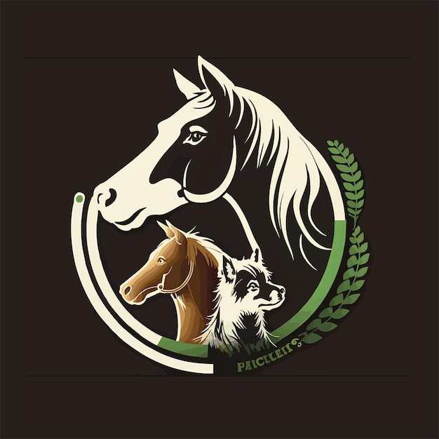 Paard hond kat dier logo vector ontwerpsjabloon