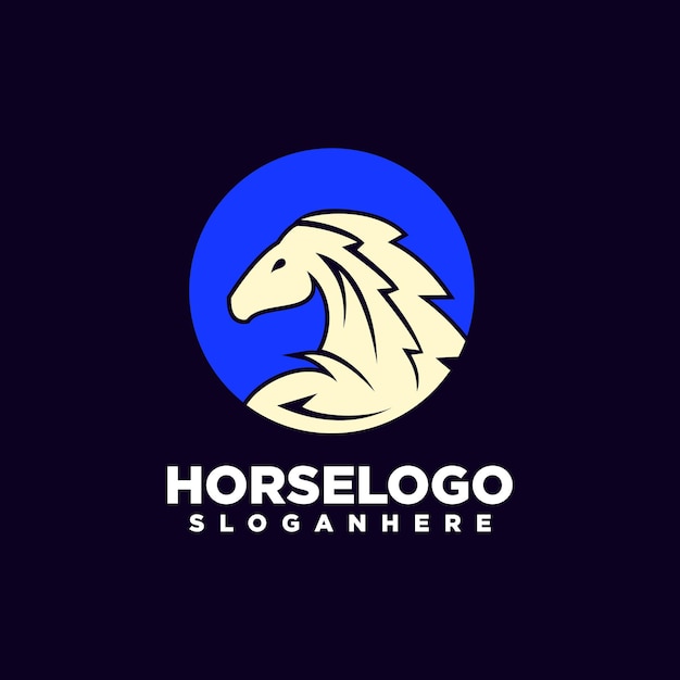 Paard hoofd logo ontwerp vector