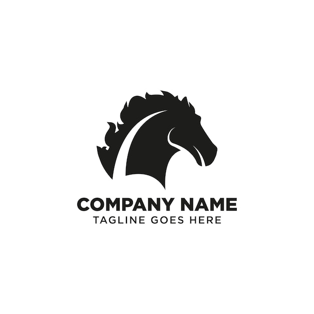 Vector paard hoofd silhouet logo vector sjabloon