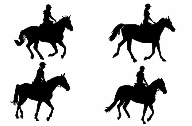 Vector paard jockey silhouet logo icoon