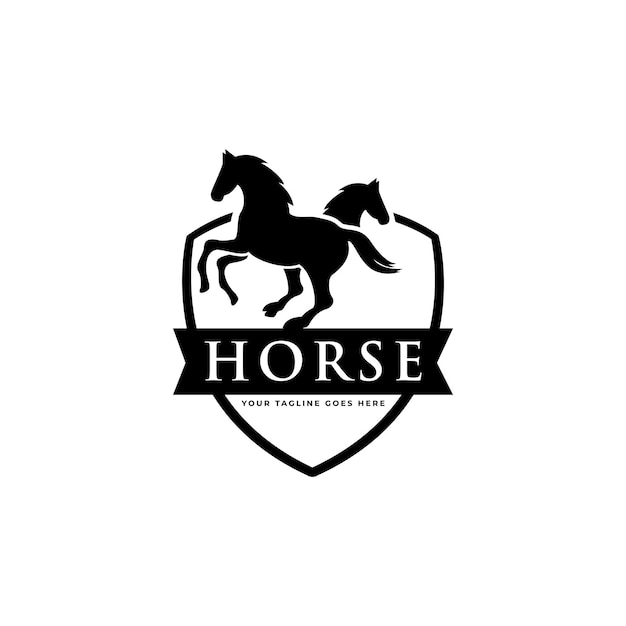 Paard logo ontwerp Elegant en luxe paard logo concept Vector logo sjabloon