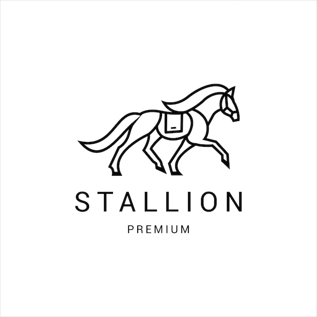 Paard logo pictogram ontwerp sjabloon platte vector Premium Vector