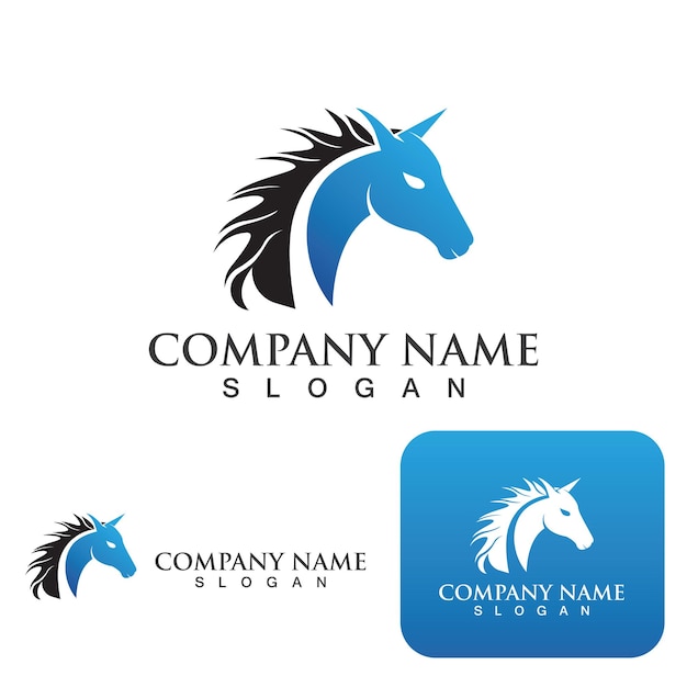 Paard logo template vector pictogram illustratie ontwerp