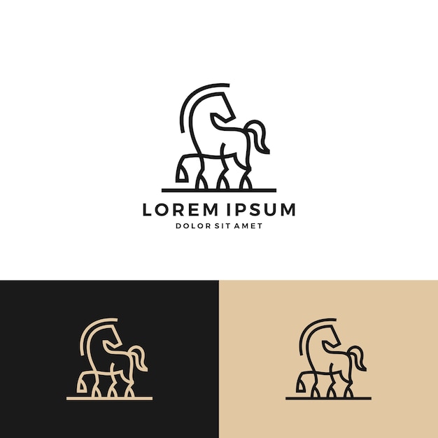 Paard logo vector pictogram lijntekeningen overzicht download