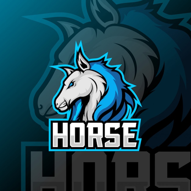 Paard mascotte esport logo