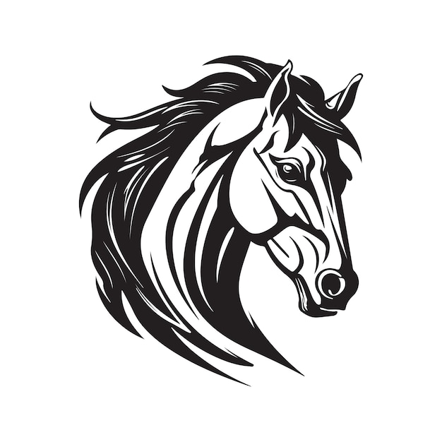 Paard mascotte logo hand getekende illustratie Geschikt voor Logo Wallpaper Banner Achtergrond Kaart Boek Illustratie TShirt Design Sticker Cover etc