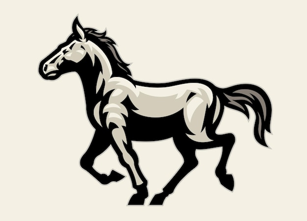 Paard mascotte stabiel wandelen logo