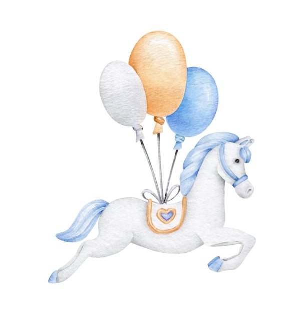 Vector paard met ballonnen