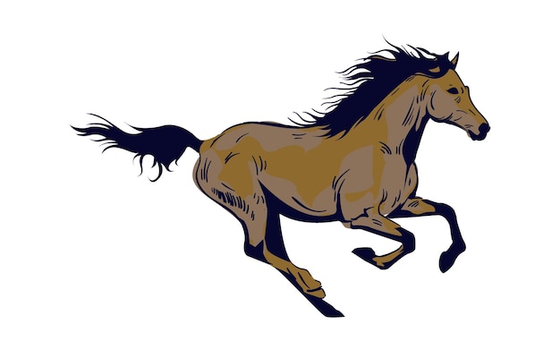 Paard Mustang Running Vintage TShirt Design