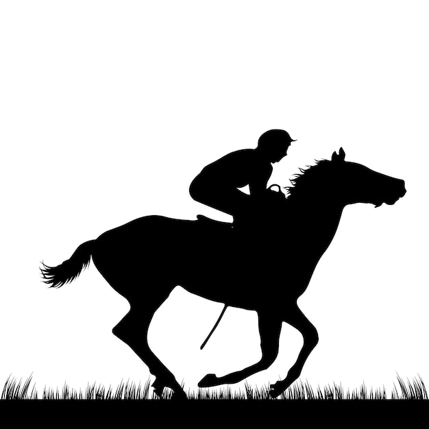 Paard Polo spel silhouet Vector