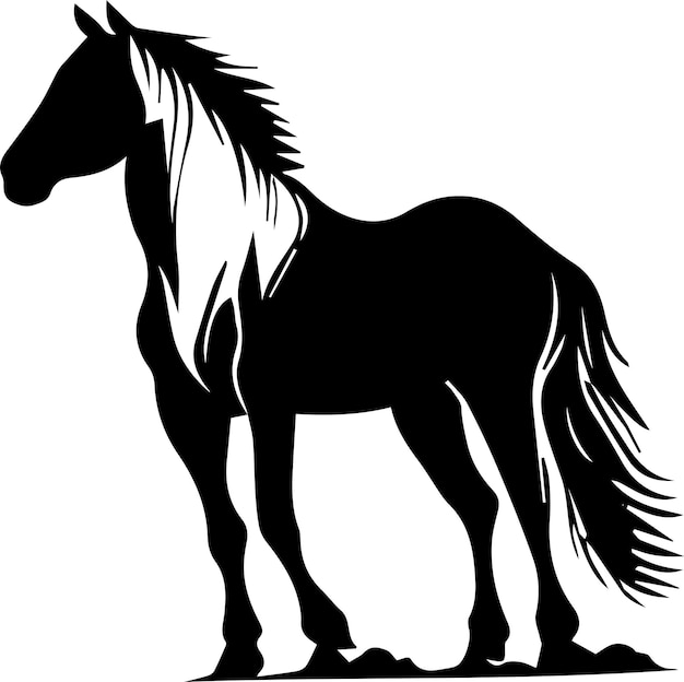 Paard silhouet logo monochroom ontwerpstijl