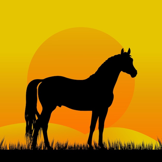 Paard silhouet ontwerp vector