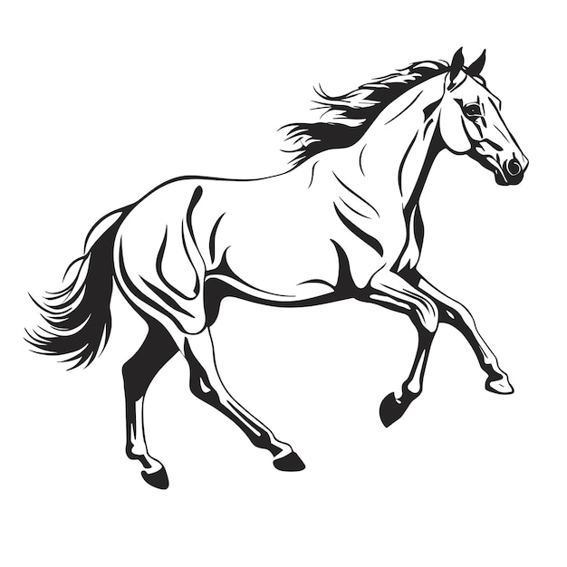 Paard silhouet overzicht vectorillustratie
