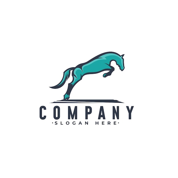 paard sprong eenvoudige vorm logo ontwerp illustratie