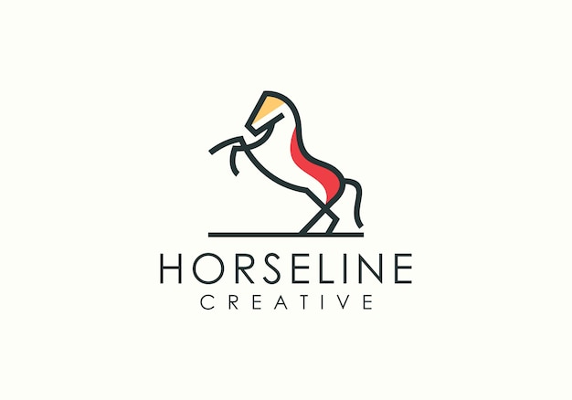 Paard sprong lijn kunst logo
