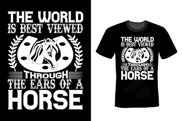 Paard T-shirt ontwerp, typografie, vintage
