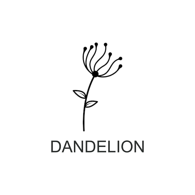 Paardebloem bloem logo en symbool ontwerp vector illustratie sjabloon