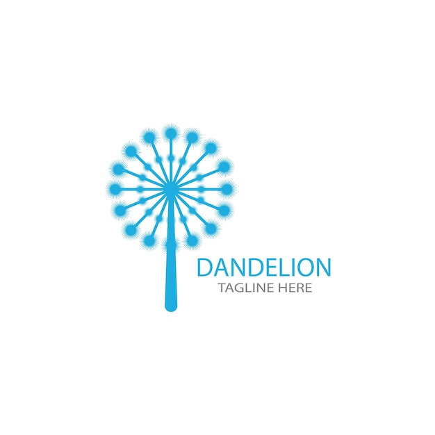 Paardebloem bloem logo vector sjabloon