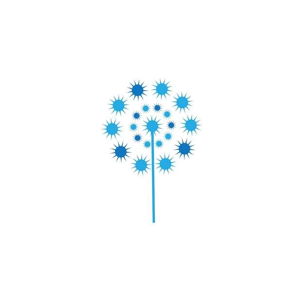 Paardebloem bloem logo vector sjabloon