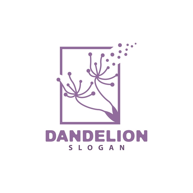 Paardebloem Bloem Vector Bloem Plant Illustratie Pictogram Dendelion Logo Eenvoudig Ontwerp