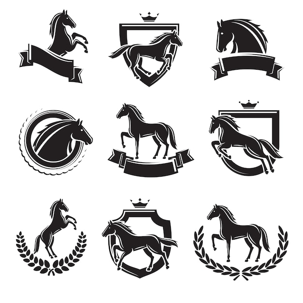 Paardenlabels en -elementen instellen Vector