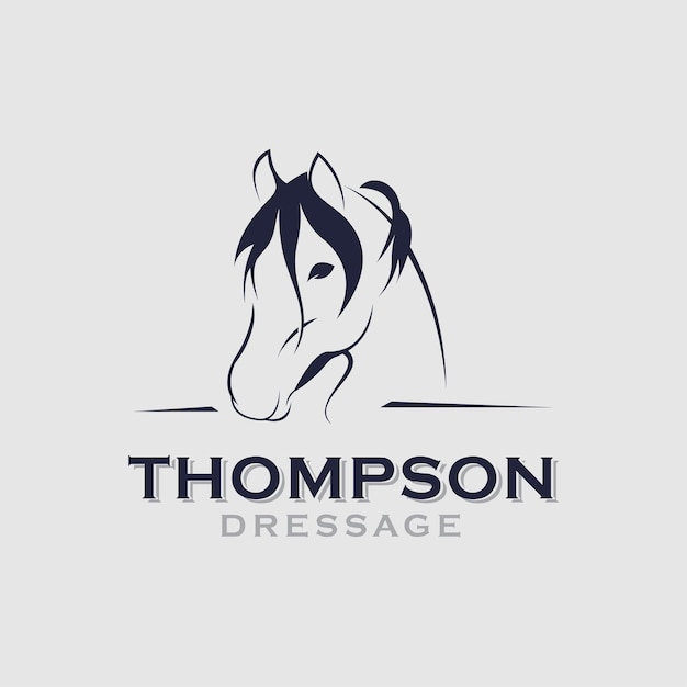 Paardenlogo, vectormascotte, vectorillustratiepictogrammen en logo-ontwerpelementen