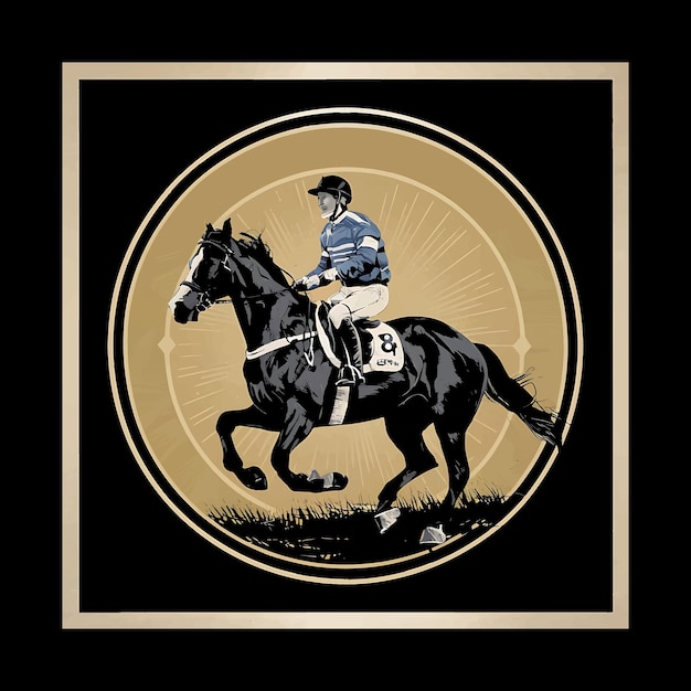 Paardenraces illustratie vector filr voor T-shirt ontwerp