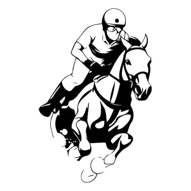 Vector paardenraces vector illustratie jockey rijden op het paard