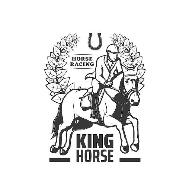 Paardenrennen pictogram paardensport paardrijden label