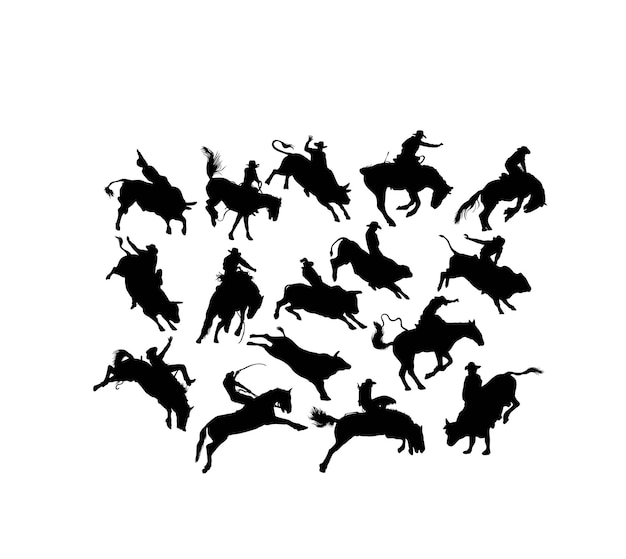 Paardensport Set Silhouetten kunst vector design