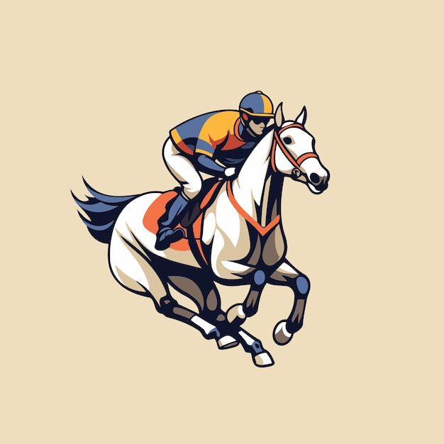 Paardjockey rijdt op galop Vector illustratie voor uw ontwerp