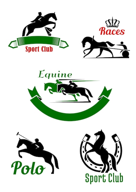 Paardrijclub paardenraces en polo game-ontwerp