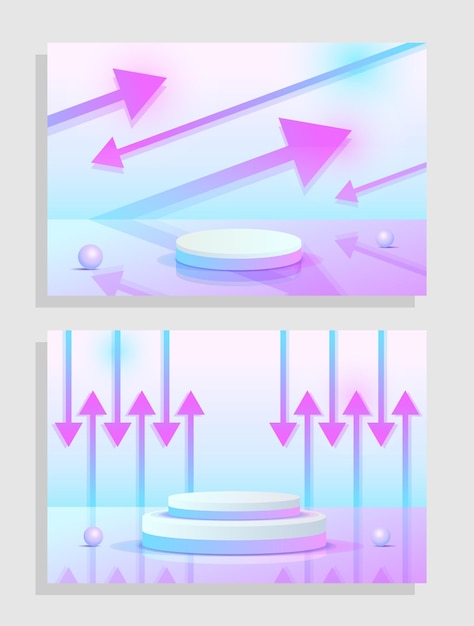 Paars blauw violet 3D-object cilinder voetstuk podium weergave gradiëntkleur minimale scène instellen
