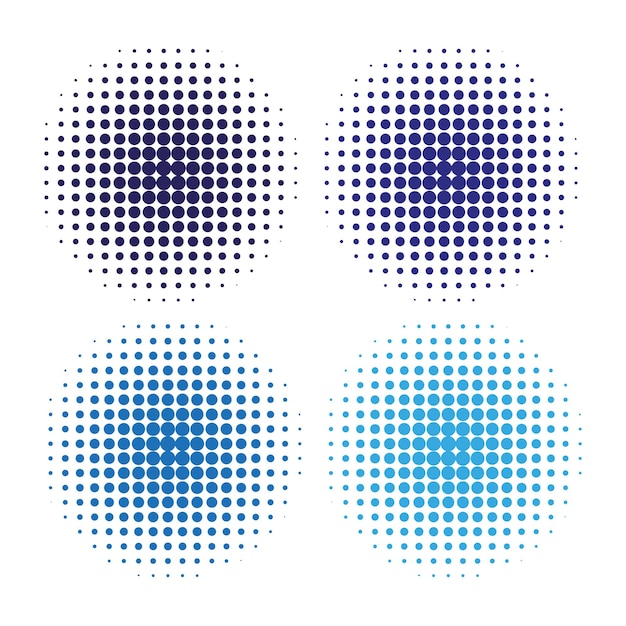 Paars blauwe halftone vlekken Gradiënt cirkel achtergrond Design element Vector illustratie