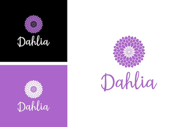 paars dahlia bloem logo ontwerp