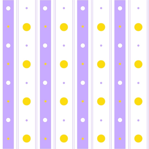 Paars gele pastel polkadot cirkel ronde verticale lijn streep stip lijn cirkel naadloze patroon