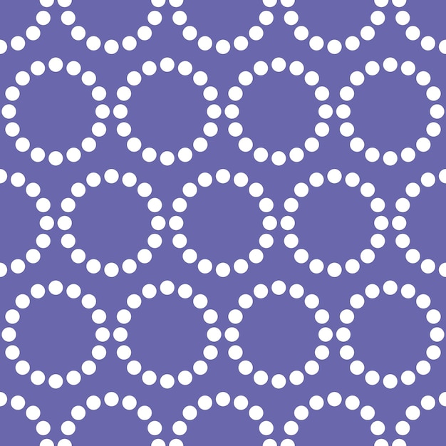 Paars naadloos patroon met witte cirkels