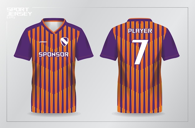 paars oranje sporttrui voor voetbal en voetbalshirt sjabloon